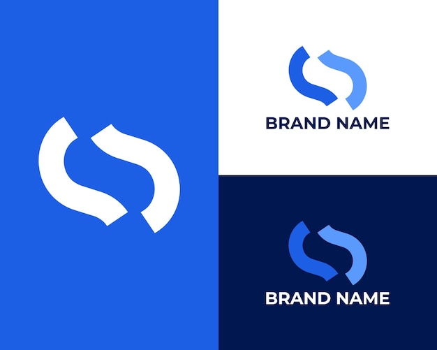 letter s ss modern logo template