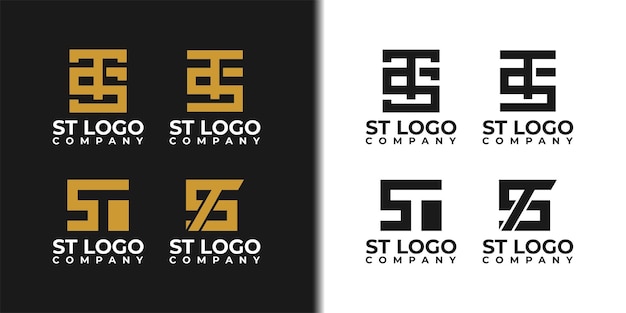 letter S T logo vector design set