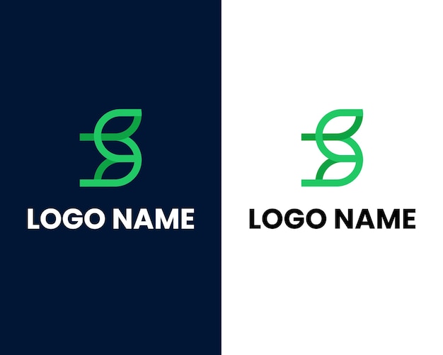 letter s and u with leaf logo design template