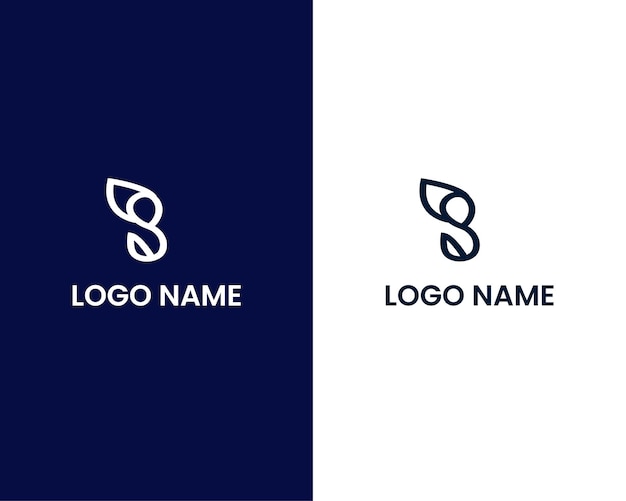 letter s with leaf logo design template