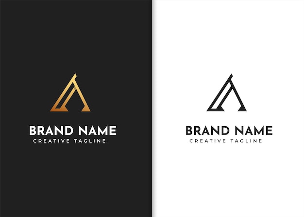 Letter A simple logo design line concept