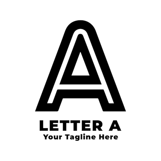 Letter A Simple Logo Design With Flat Background