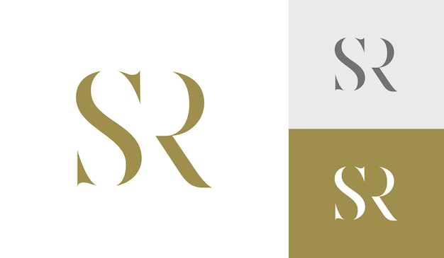 Vector letter sr initial monogram logo design