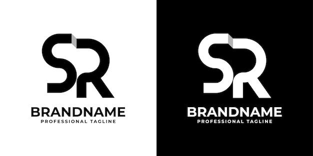 Letter SR Monogram Logo suitable for any business with SR or RS initials