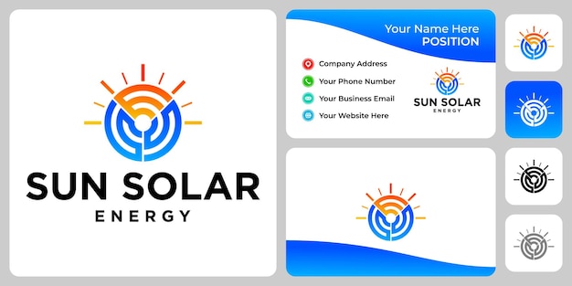 Letter SSE monogram solar power industry logo design with business card template