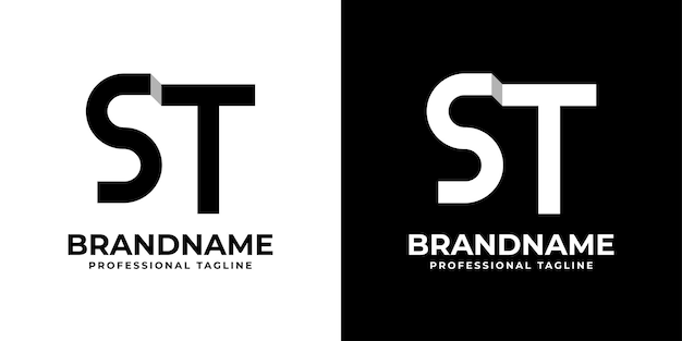 Letter ST Monogram Logo suitable for any business with ST or TS initial