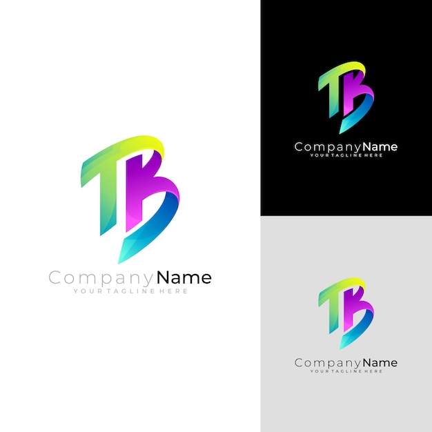 Letter T and B logo design vector TB icon template