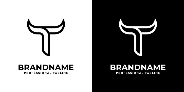 Letter T Bull Logo suitable for any business related to Bull with T initial