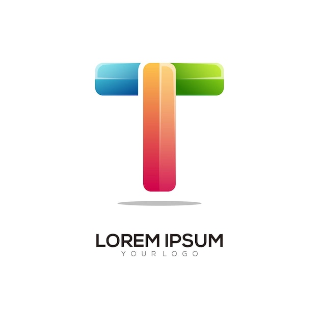 Letter T colorful logo design template modern