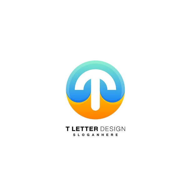 Letter t design logo color icon template