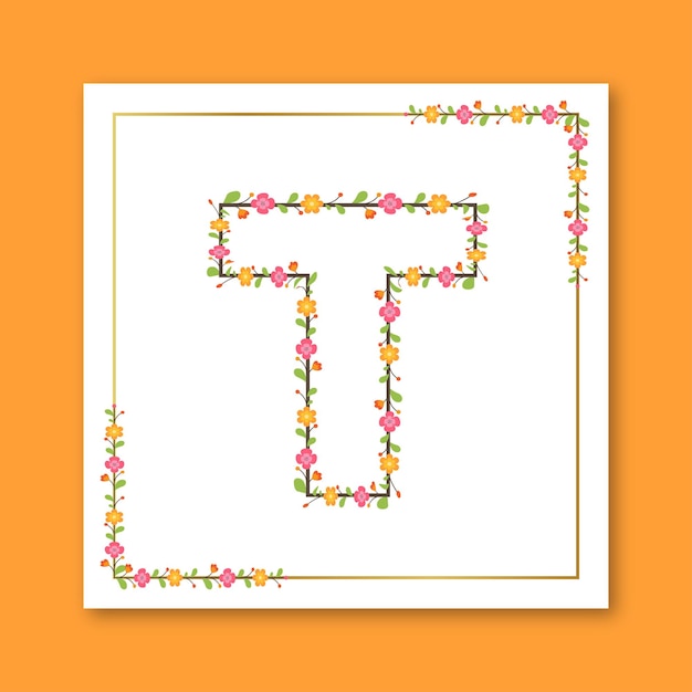 Letter T floral Wedding decoration Design