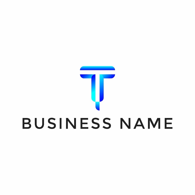 Letter T and Letter F logo gradient combination Simple and elegant TF or FT logo