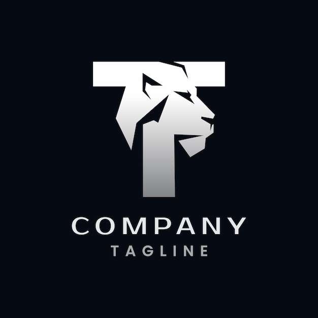 Letter T Lion Head Logo Design