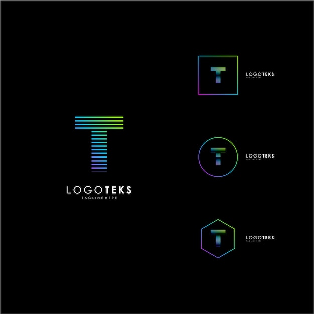 Letter T logo icon design template elements