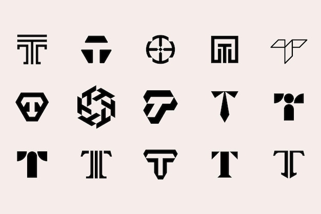 letter T logo type template set