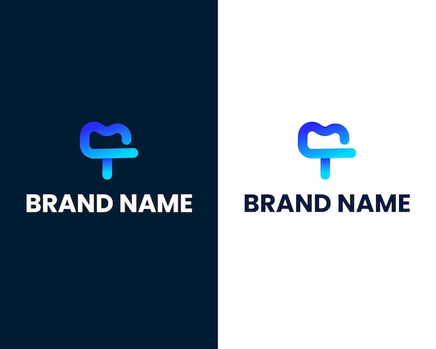 letter t and m modern logo design template