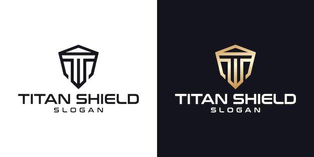 Letter t shield combination logo for safety inspiration logo design