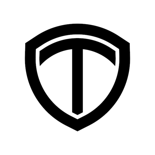 Letter t and shield logo design