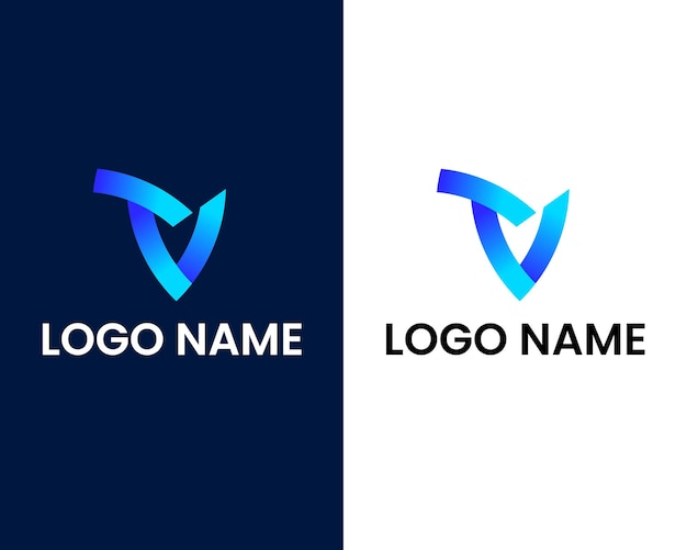 letter t and v modern logo design template