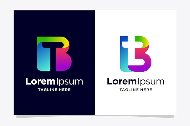 letter TB logo with gradient color concept