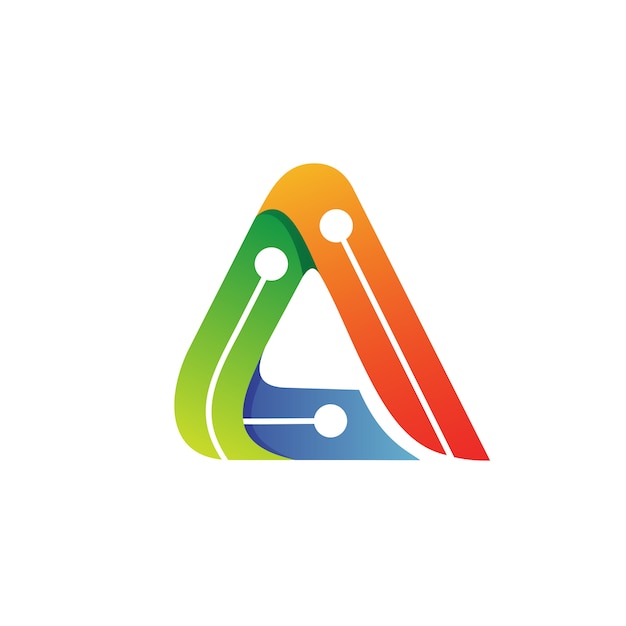 Letter A Tech Logo Vector