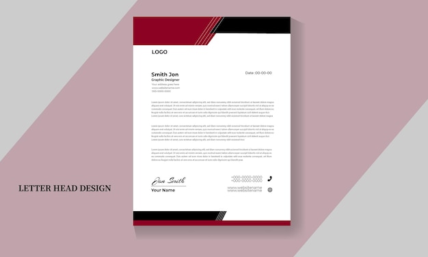 A letter template for a company called scott by design.