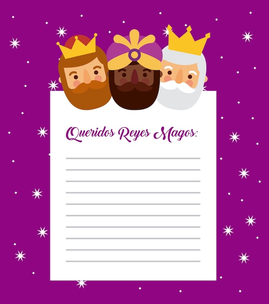 Letter to the three kings of orient celebration festivity