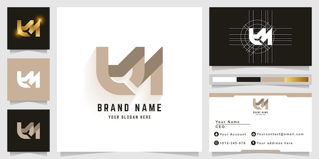 Letter tM or YM monogram logo with business card design