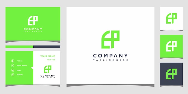 Letter TP logo design and business card Premium Vector