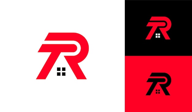 Letter TR logo with house window for real estate company