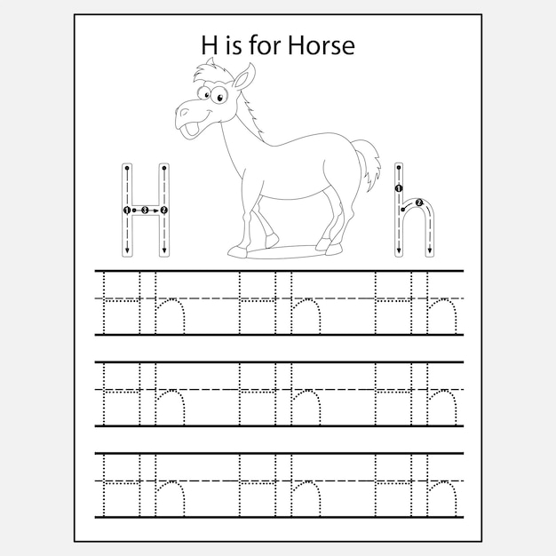 Letter Trace and Color Worksheet for Kids