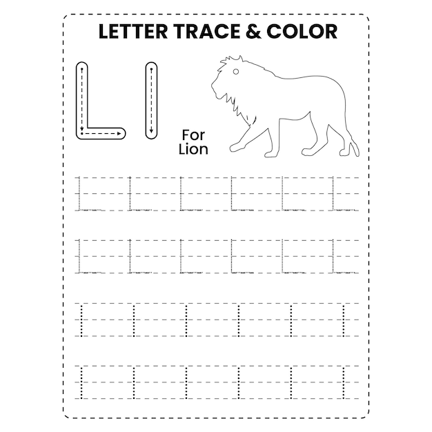 Letter Tracing Or Alphabet Tracing And Color Page for Kids Printable premium Vector