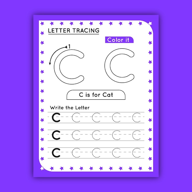 Letter Tracing Worksheets for Preschooler Kids