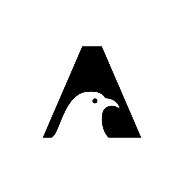 Letter A or triangle with bird shape logo design vector graphic symbol icon sign illustration