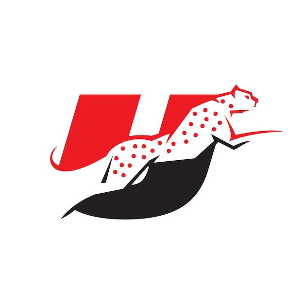 Letter U Cheetah logo