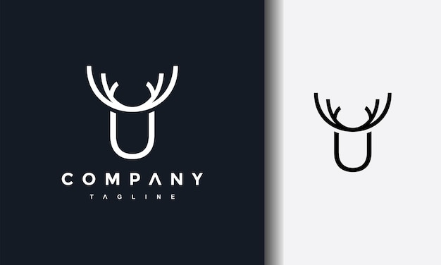 letter U deer logo