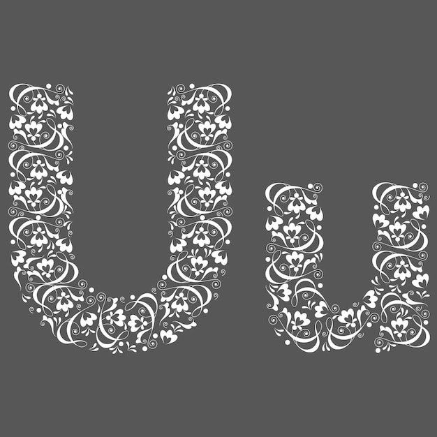 letter U from  floral vignettes