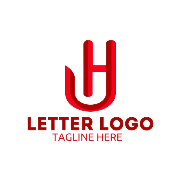 Letter U and H Logo Abstract logo template