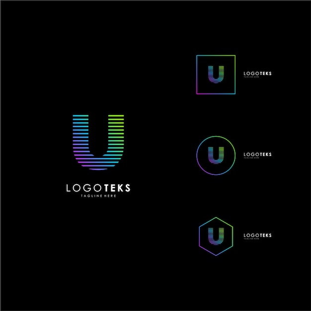 Letter U logo icon design template elements