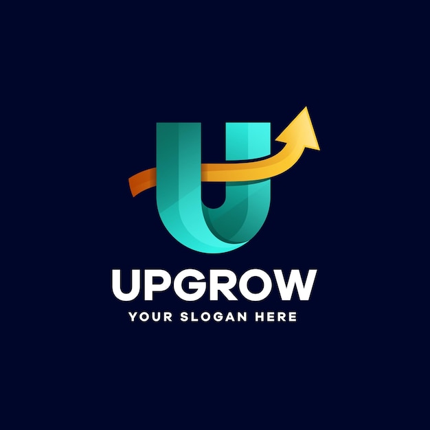 Letter U Logo Template with Arrow