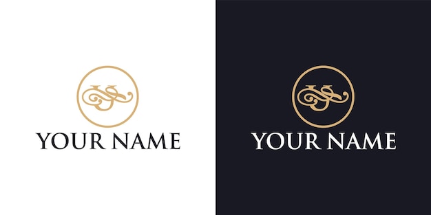 Letter U ornament luxury logo design