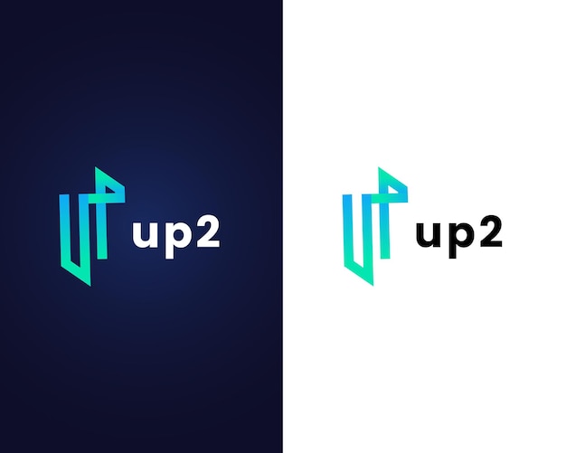 letter u and p logo design template