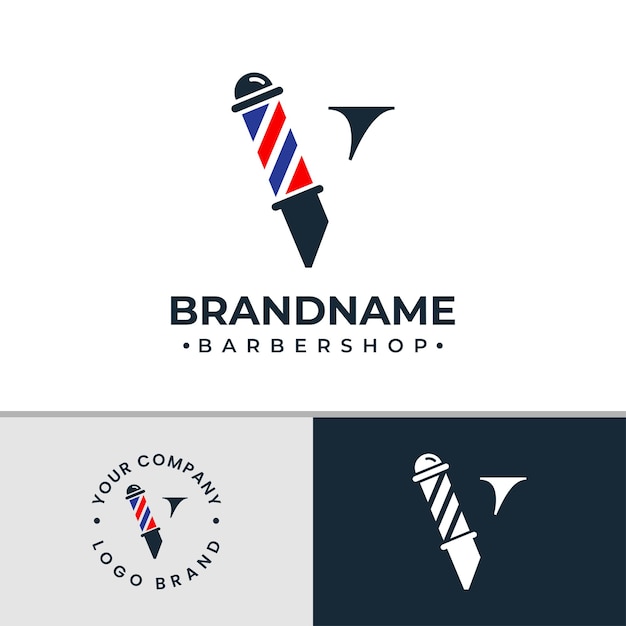 Letter V Barbershop Logo suitable for any business related to barbershop with V initial