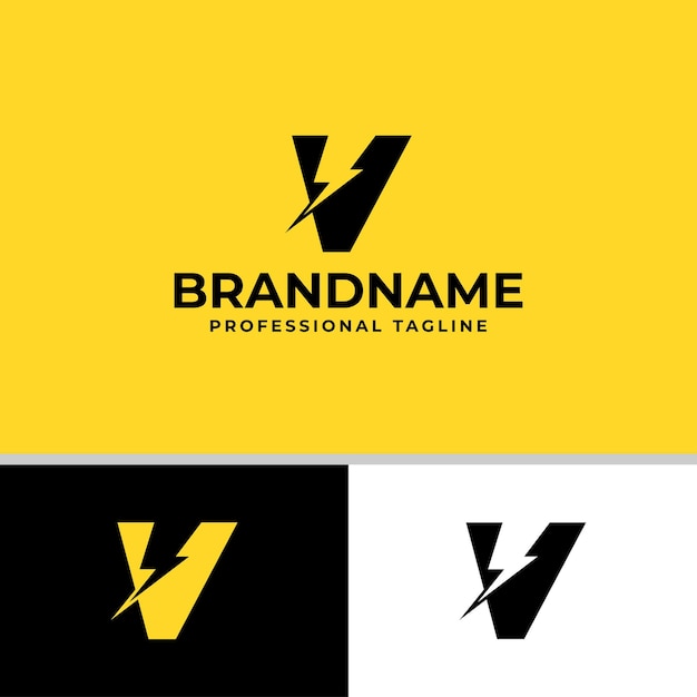 Letter V Bolt Logo suitable for any business related to electricity with V initials