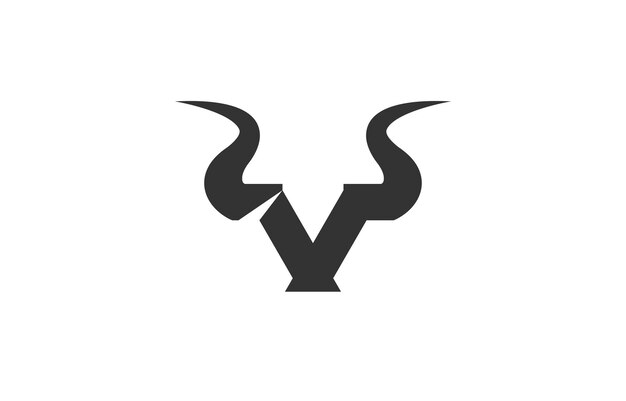 Letter V bull monogram logo template