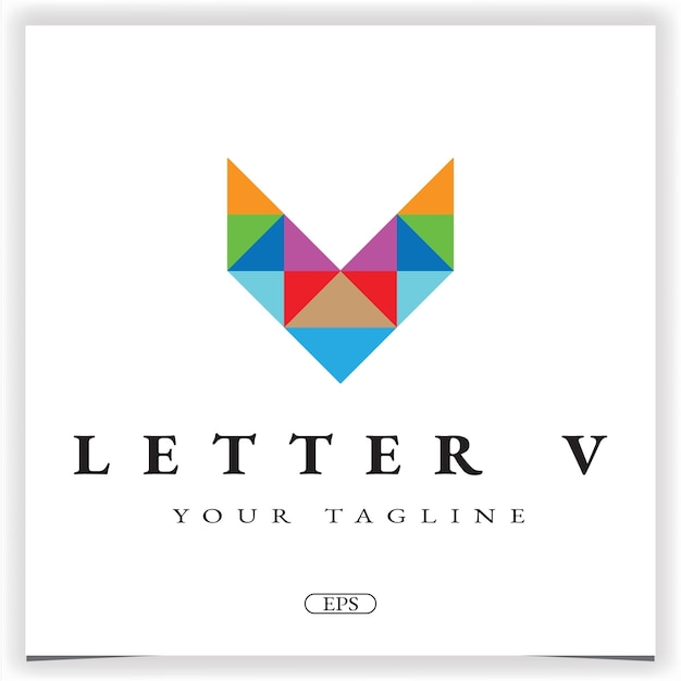 Letter v colorfull logo premium elegant template vector eps 10