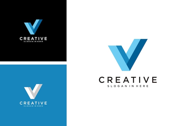 letter v logo design template