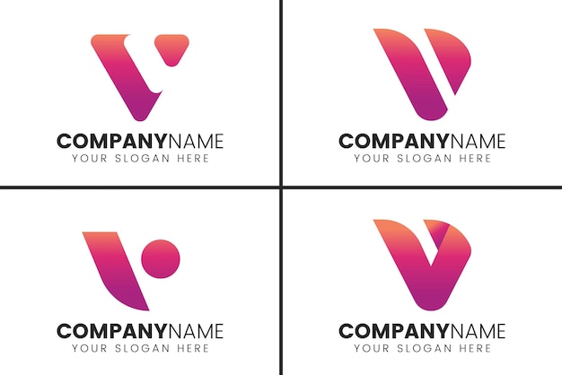 Letter v modern logo template collection