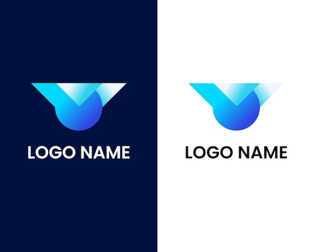 letter v and w modern logo design template