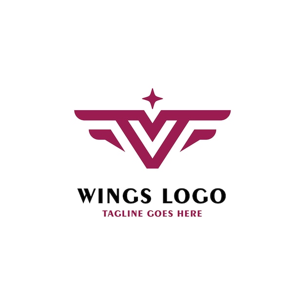 Letter V With Wings Logo